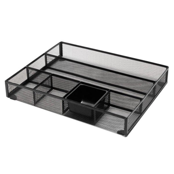 Universal Office Products UNV 15.25 x 11.87 x 2.5 in. Metal Mesh Drawer OrganizerBlack 20021